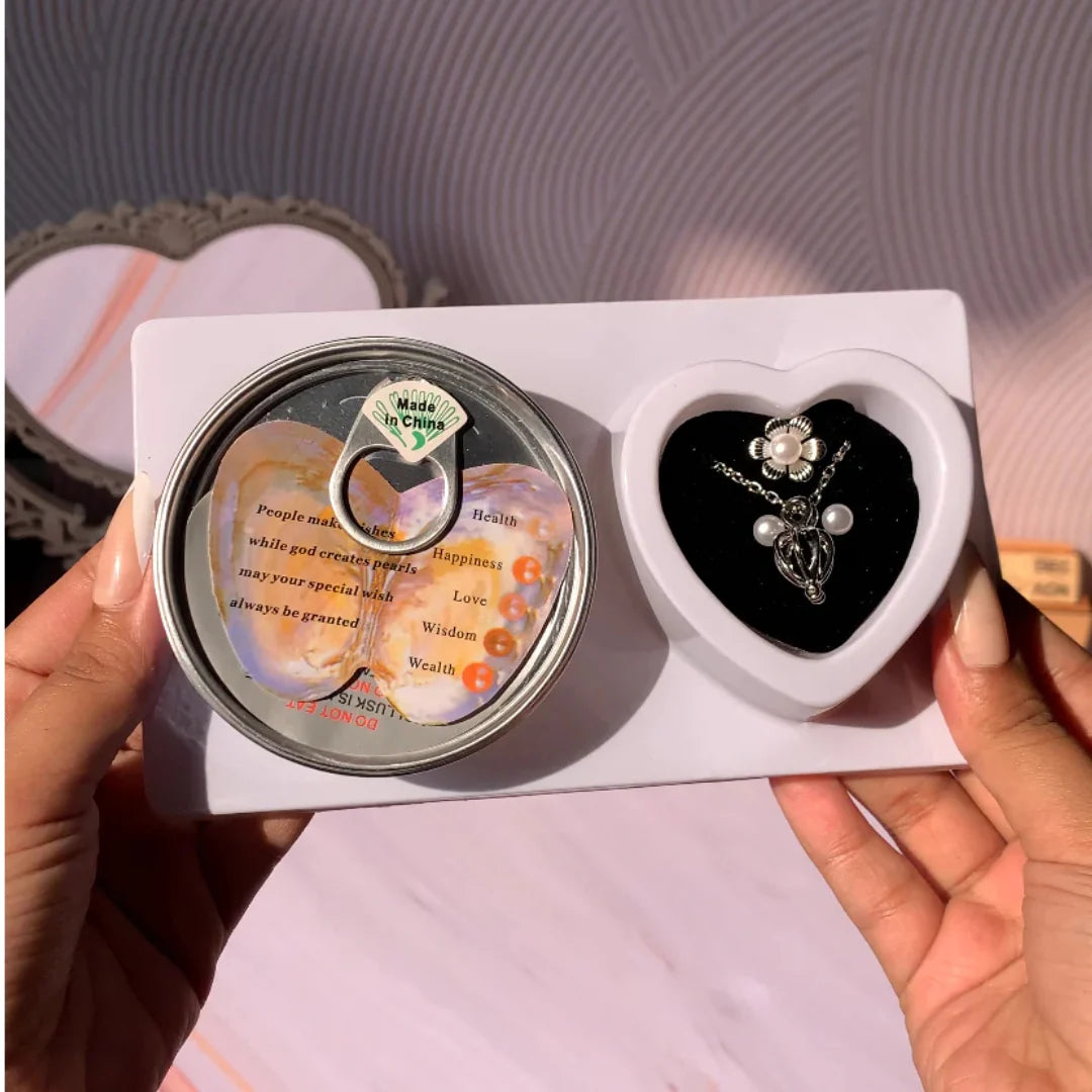 Love Pearl Chain Necklace Ring | Romantic Gift Box